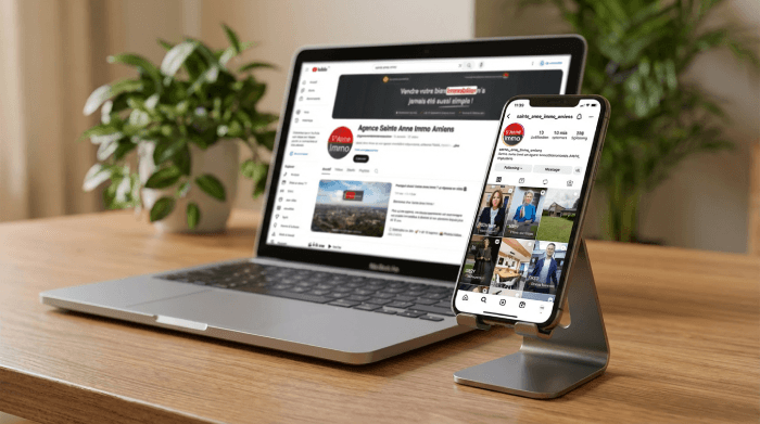 Présence réseaux sociaux Sainte Anne Immo Amiens